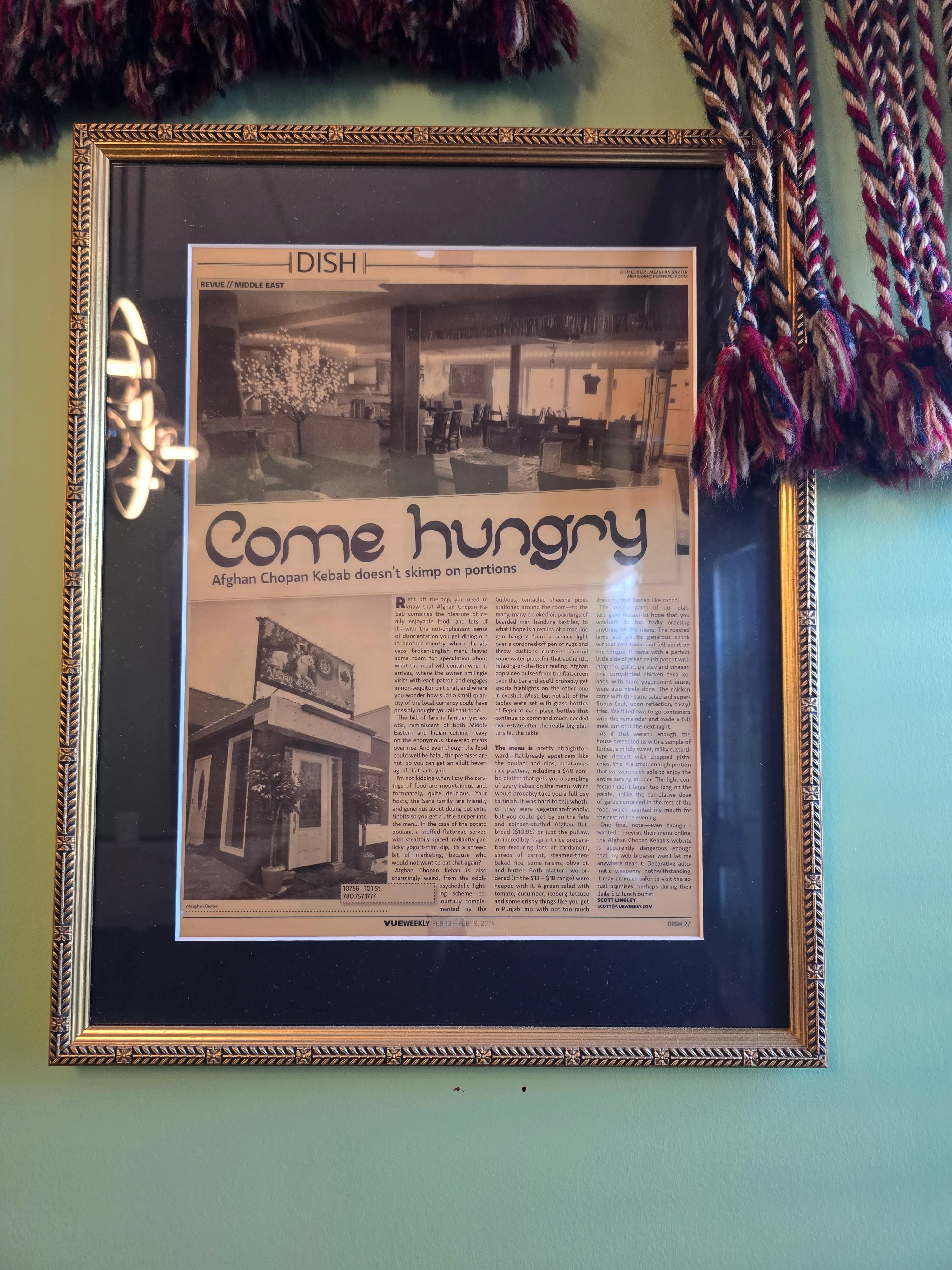 Mantu Afghan dumplings at Afghan Chopan Kebab Edmonton AB